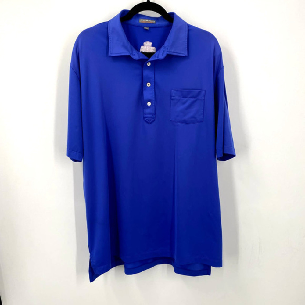 Peter Millar Polo Shirt Men's Size XL Blue Summer Comfort Golf Rugby Embroidered